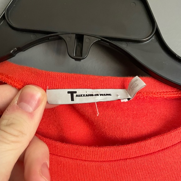 T By Alexander Wang Striped Long Sleeve Crop Top Size Medium - Picture 6 of 6